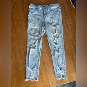 Mossimo Supply Co. Light Blue Ripped Skinny Jeans